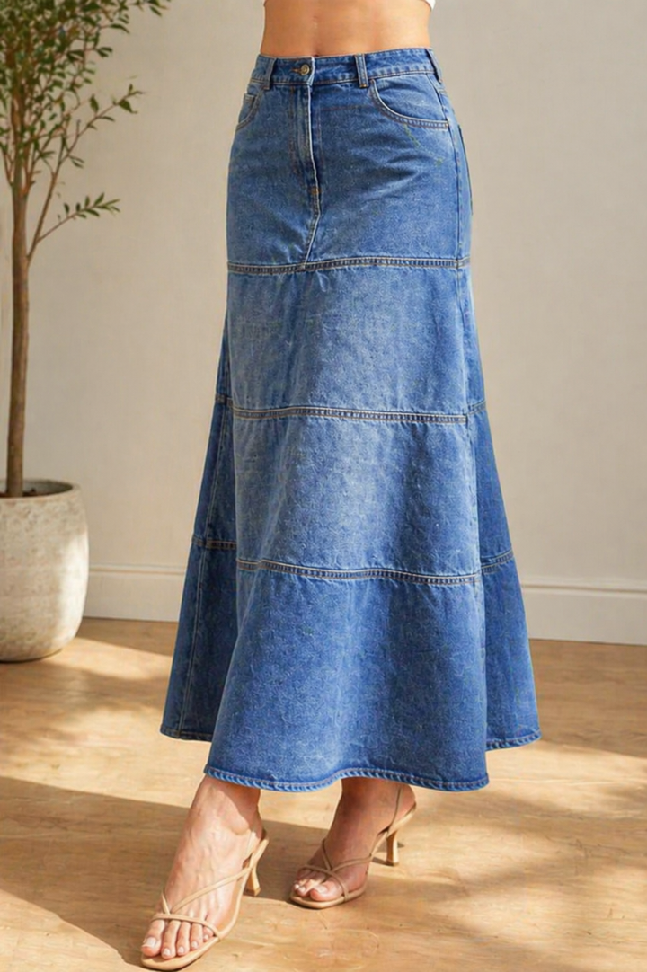 Lefèvre | Jupe en denim mi-longue