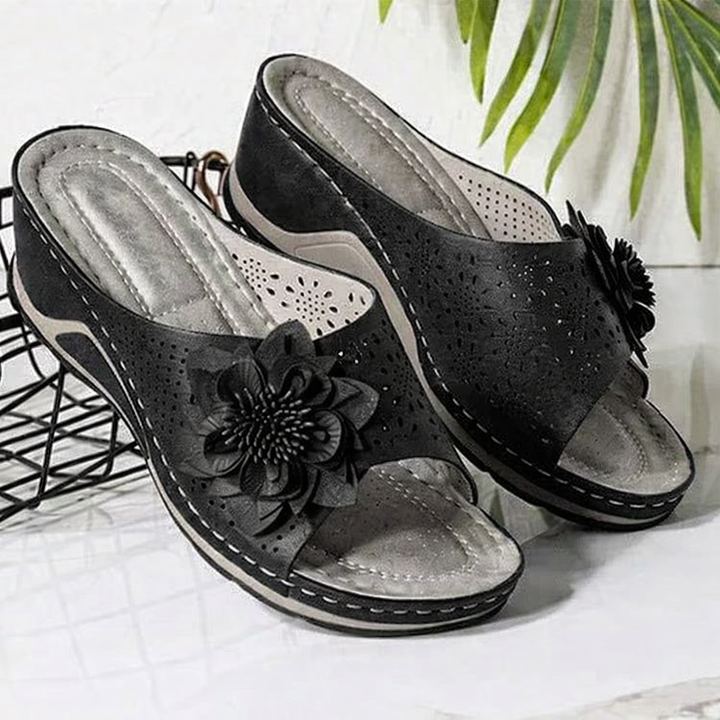 Lefèvre™ Sandales orthopédiques en cuir souple avec soutien de la voûte plantaire