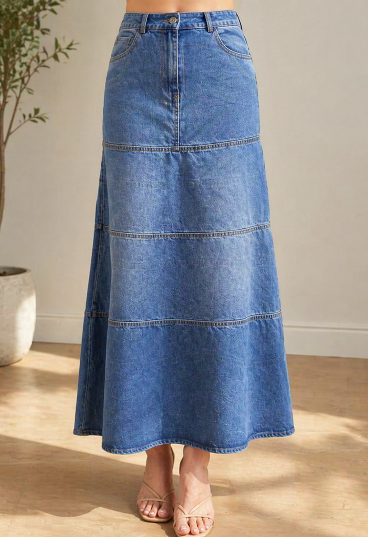 Lefèvre | Jupe en denim mi-longue