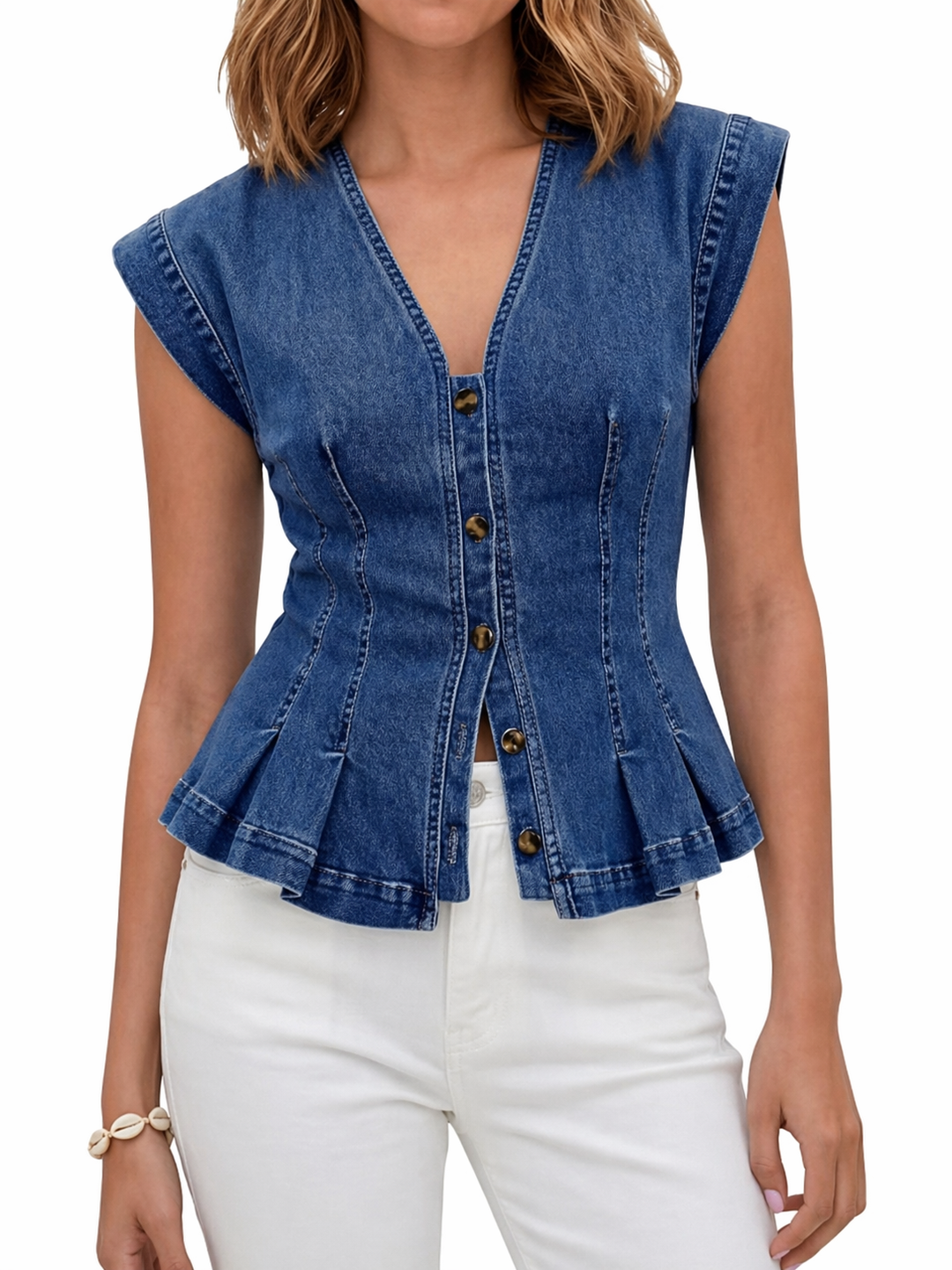 Lefèvre  | Haut en denim avec décolleté en V