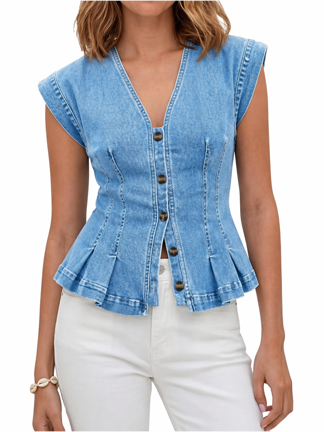 Lefèvre  | Haut en denim avec décolleté en V