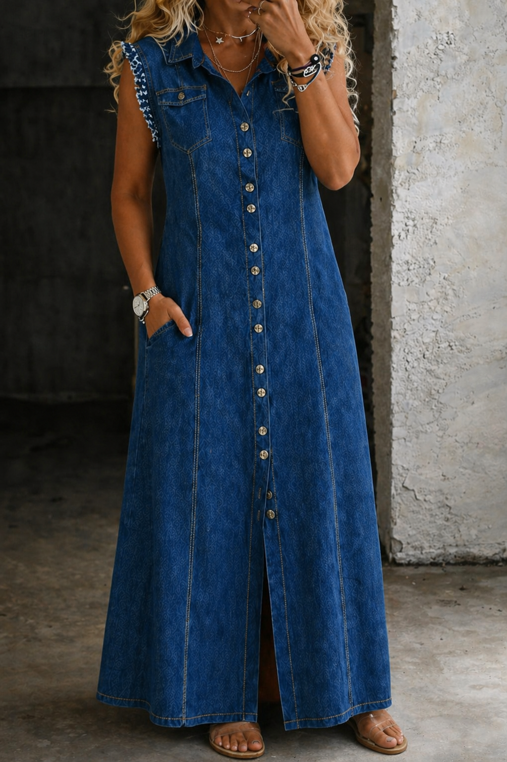 Lefèvre | Robe en jean grande taille