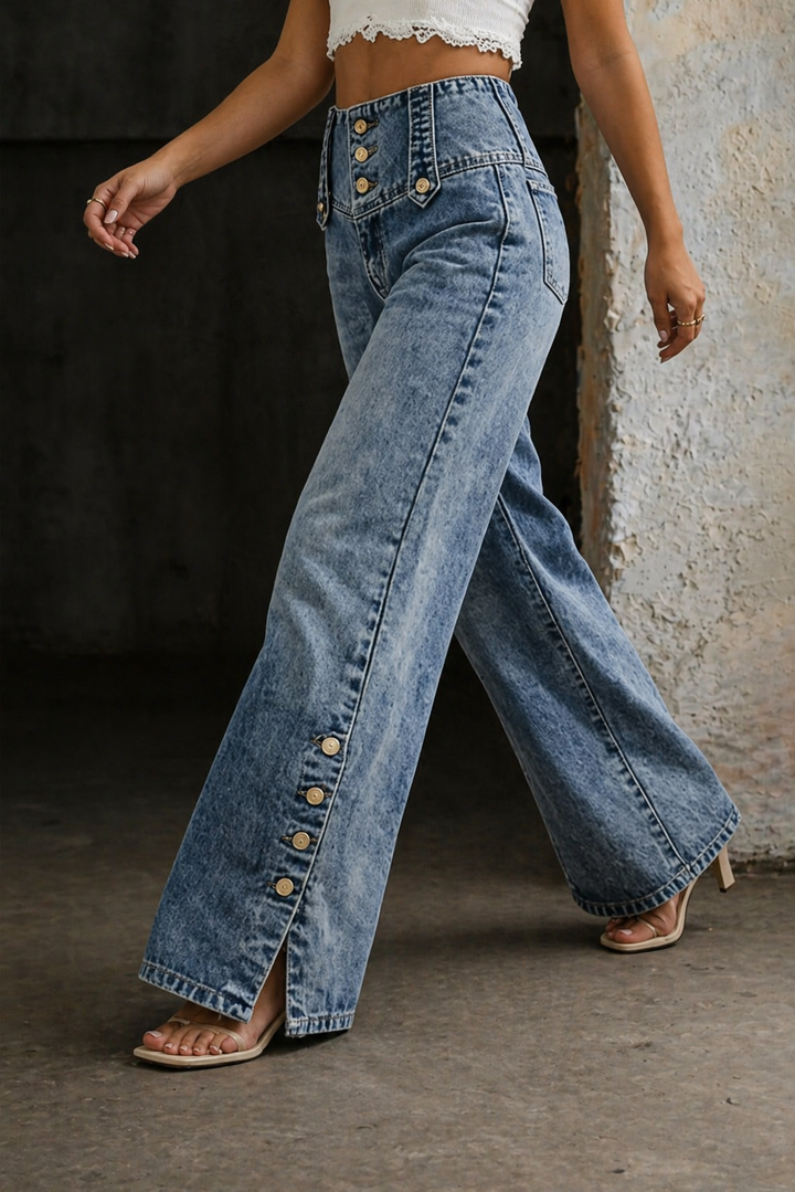 Lefèvre  Jeans taille haute avec fente
