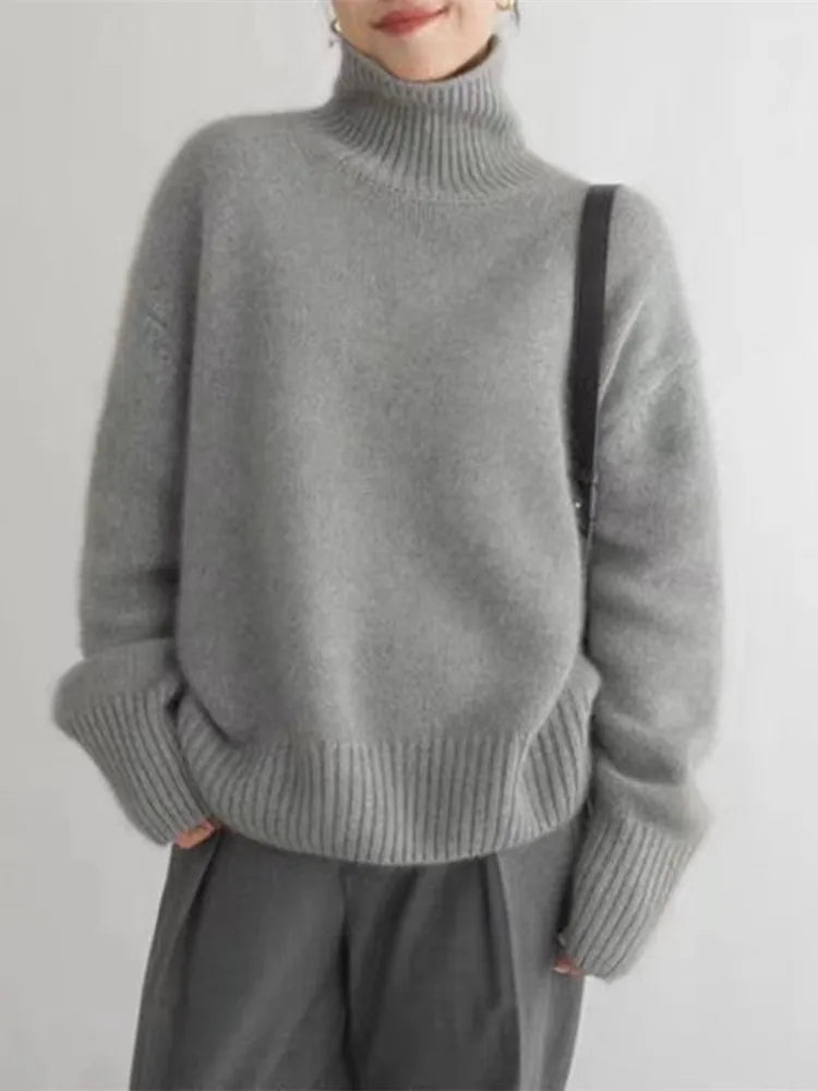 Lefèvre™ Pull Col Roulé en Cachemire