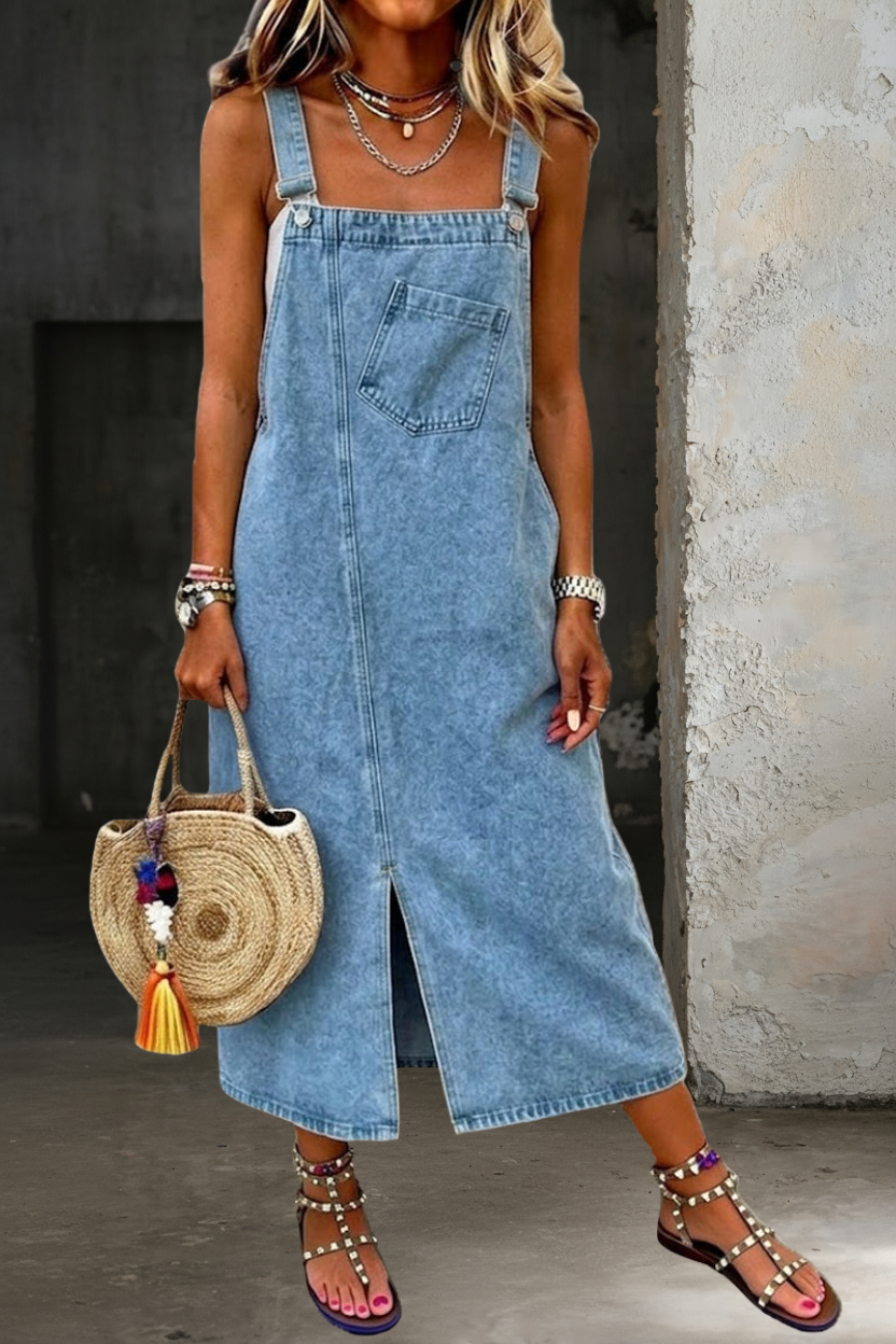 Lefèvre  | Robe en denim type salopette décontractée