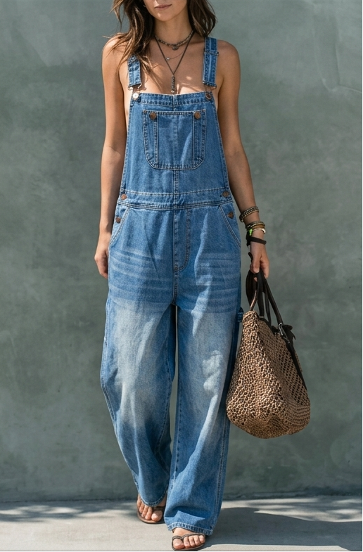Lefèvre | Mono Denim Avec Taille Élastique