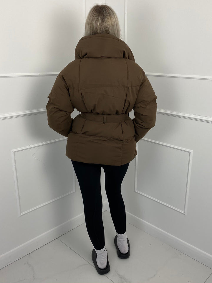 Lefèvre™ Doudoune Courte à Ceinture et Poches Ceinturées