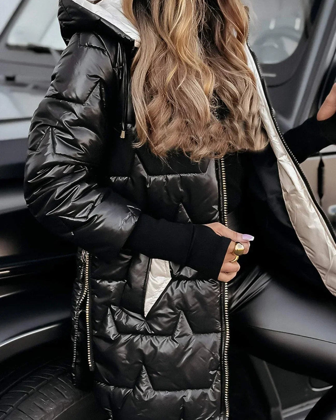 Lefèvre™ Manteau d’hiver élégant avec capuche