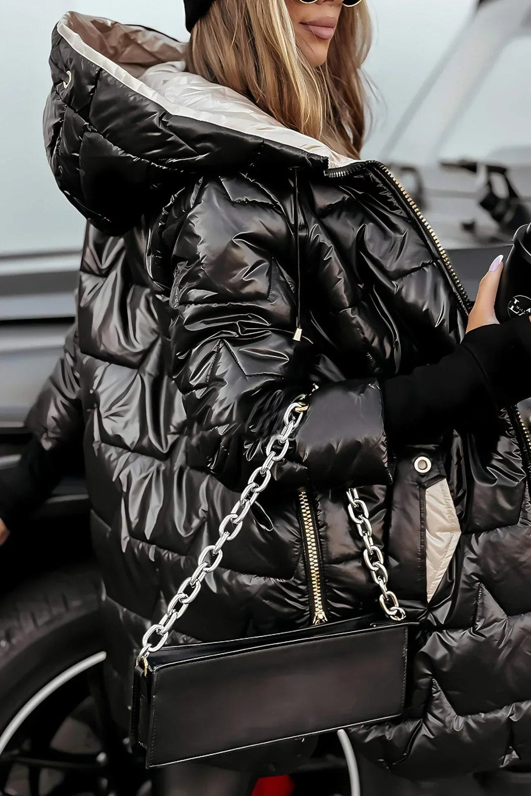 Lefèvre™ Manteau d’hiver élégant avec capuche