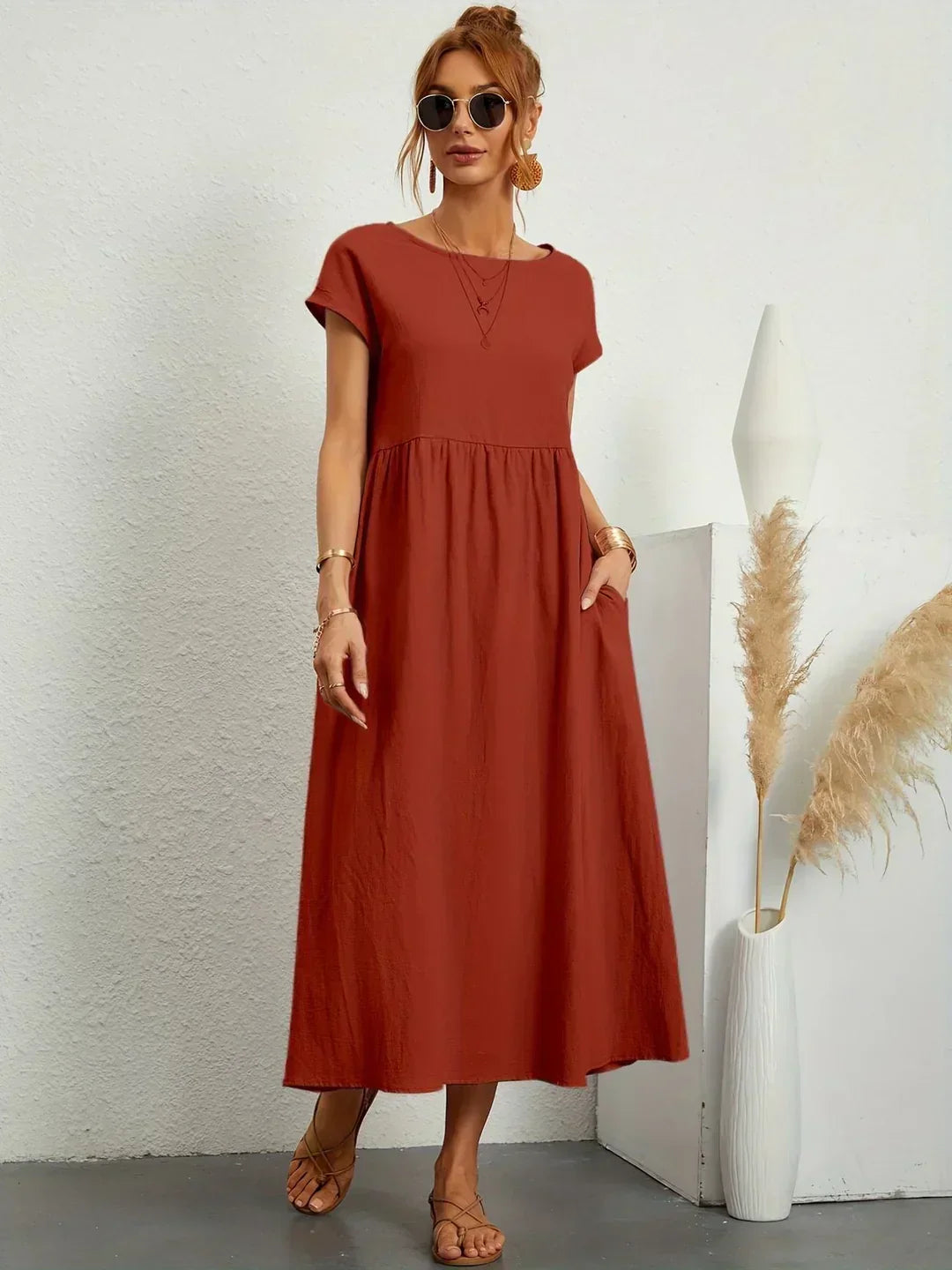 Gabriela | Robe midi fluide d'élégance intemporelle