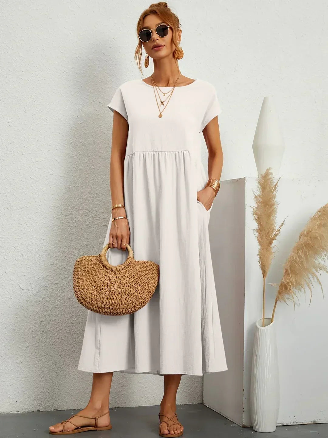 Gabriela | Robe midi fluide d'élégance intemporelle