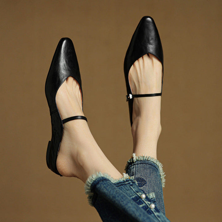 Lefèvre™  mules en cuir authentique