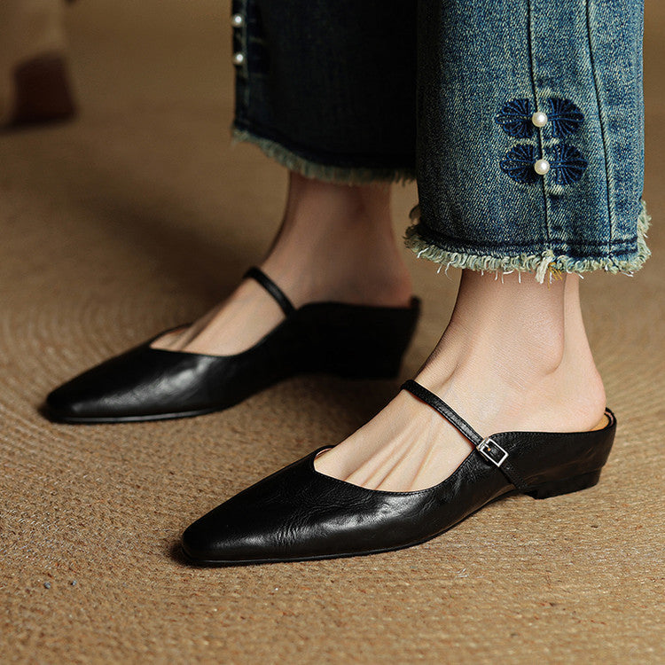 Lefèvre™  mules en cuir authentique