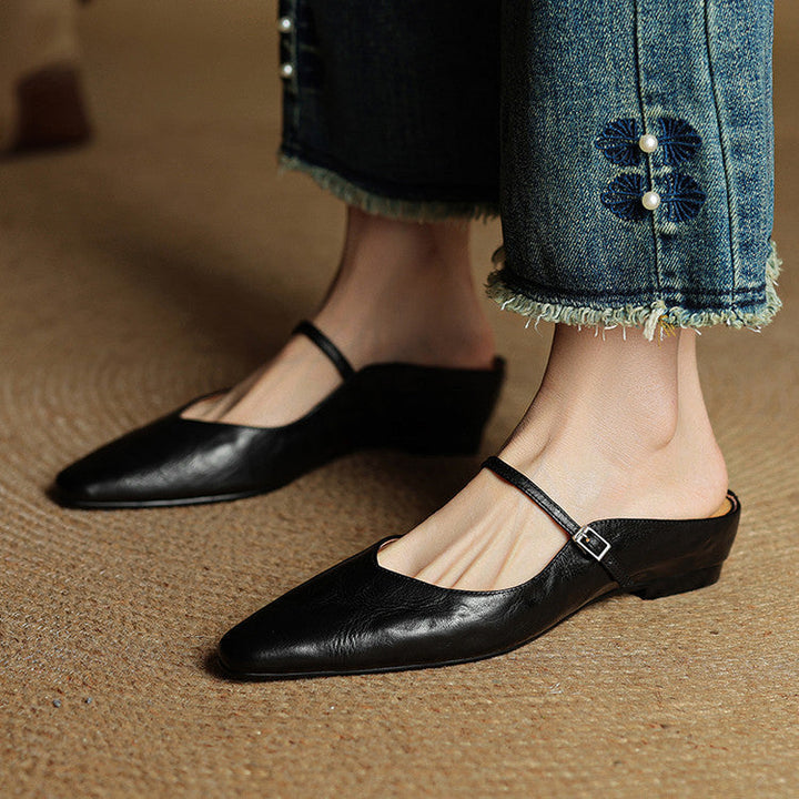 Lefèvre™  mules en cuir authentique