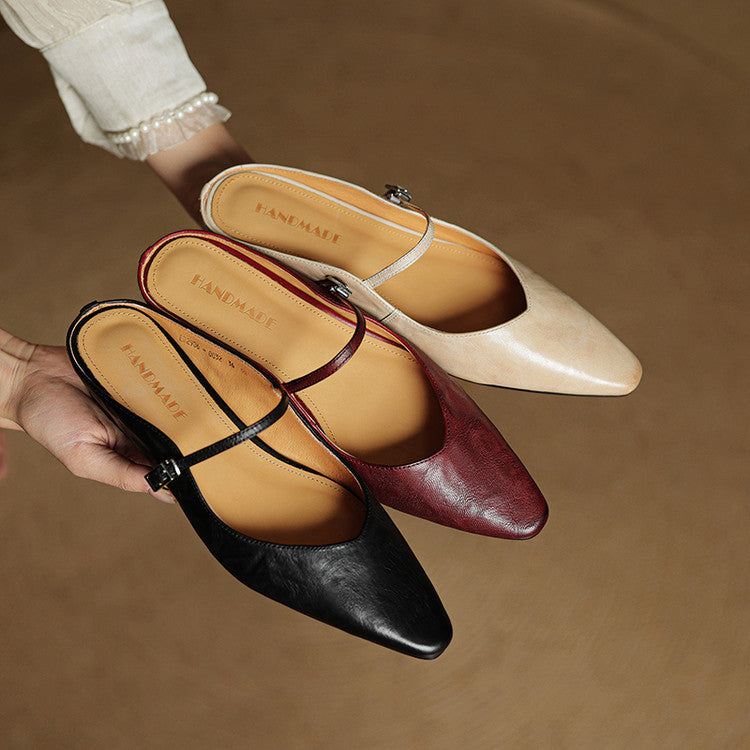 Lefèvre™  mules en cuir authentique