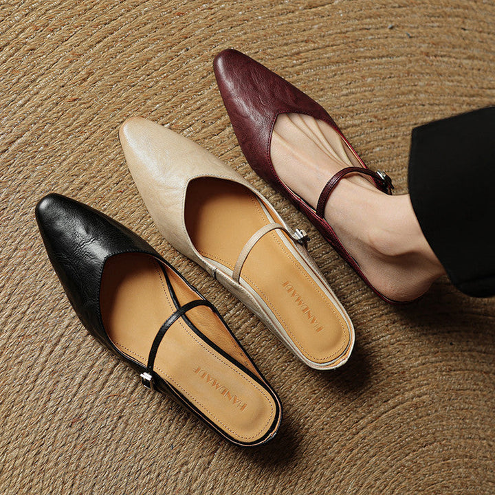 Lefèvre™  mules en cuir authentique