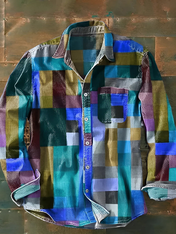 Mike™ | Chemise patchwork haut de gamme – Style unique et coupe confortable