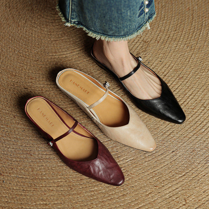 Lefèvre™  mules en cuir authentique