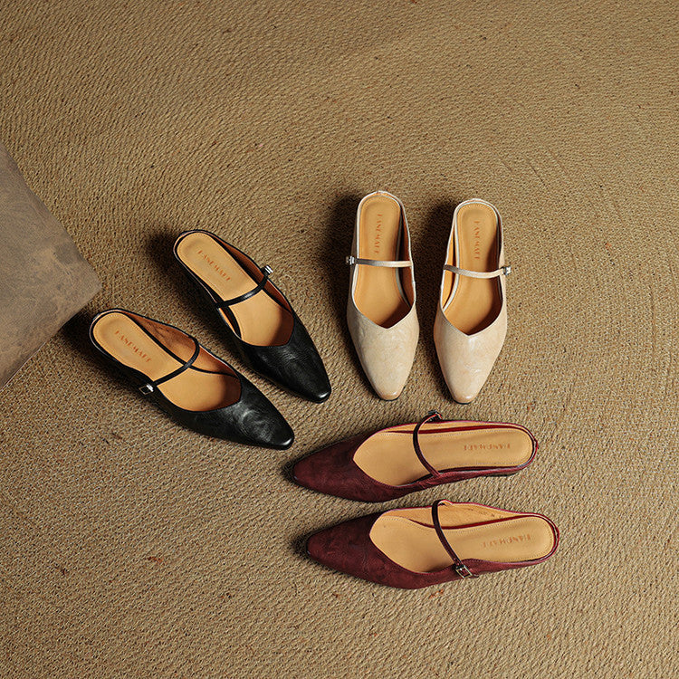 Lefèvre™  mules en cuir authentique