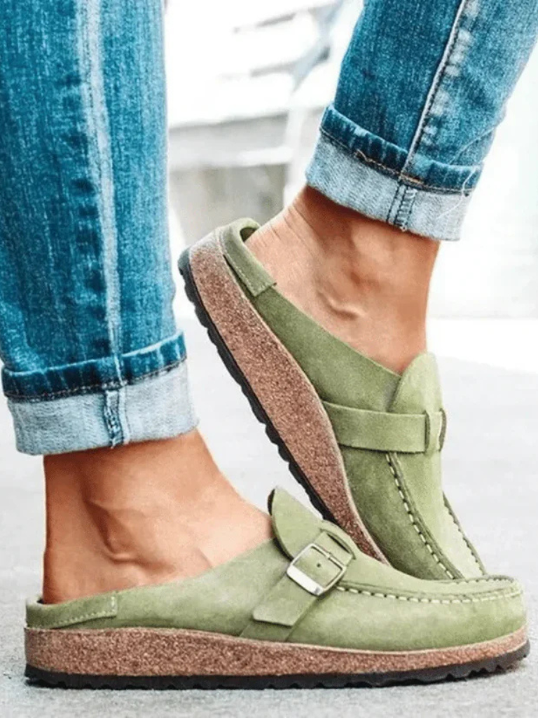 Linda™  Sabots en Suède avec Boucle Confort