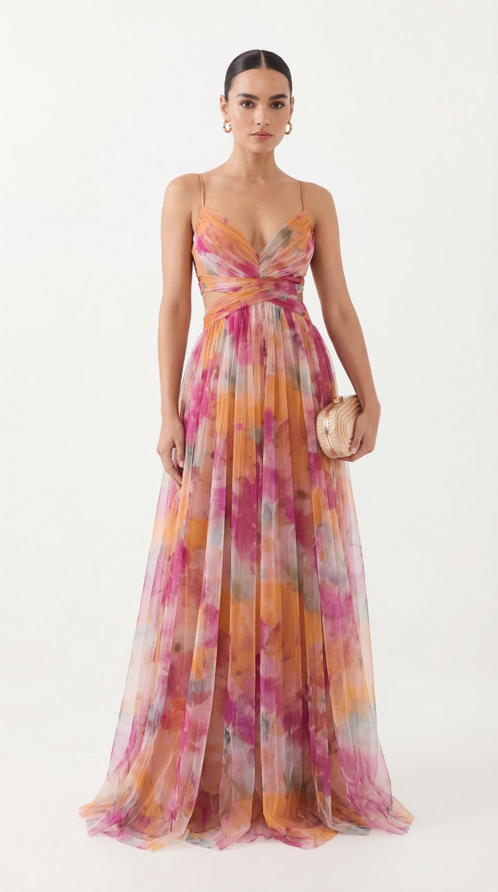 Giselle - robe longue à imprimé floral