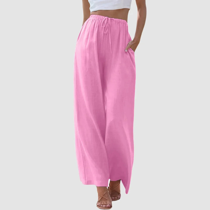 Lefèvre™ Pantalon confort à jambe large et taille haute