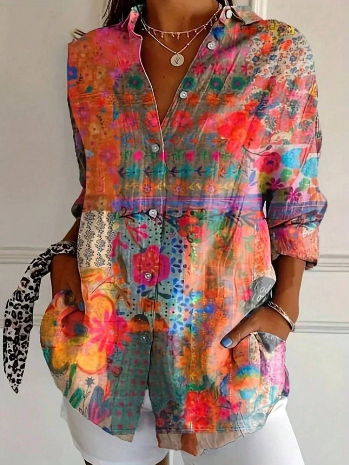 Lefèvre™ Chemisier à motifs colorés