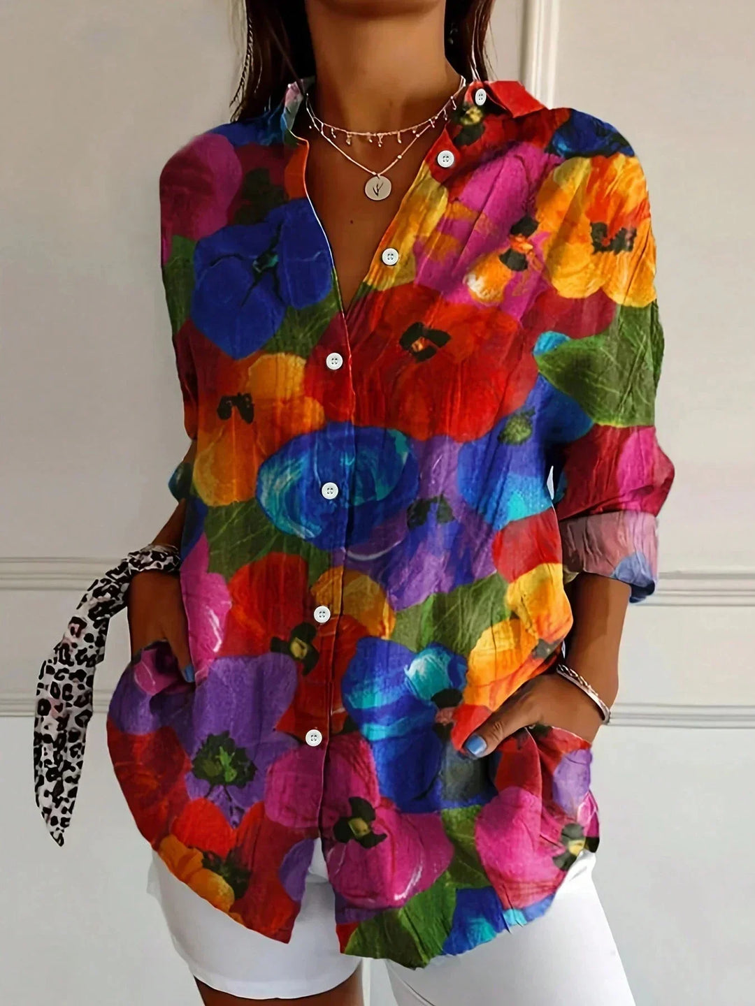 Lefèvre™ Chemisier à motifs colorés