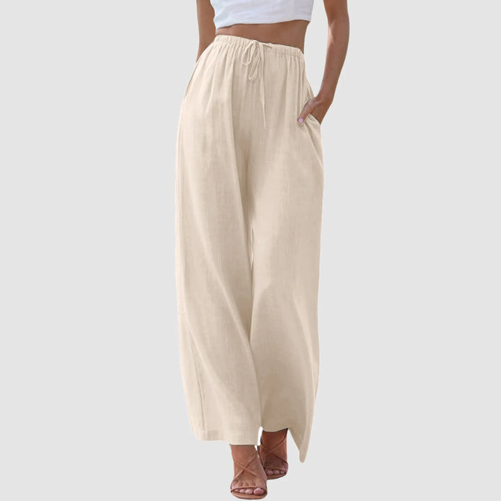 Lefèvre™ Pantalon confort à jambe large et taille haute