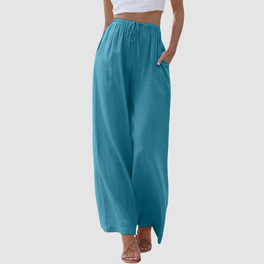 Lefèvre™ Pantalon confort à jambe large et taille haute
