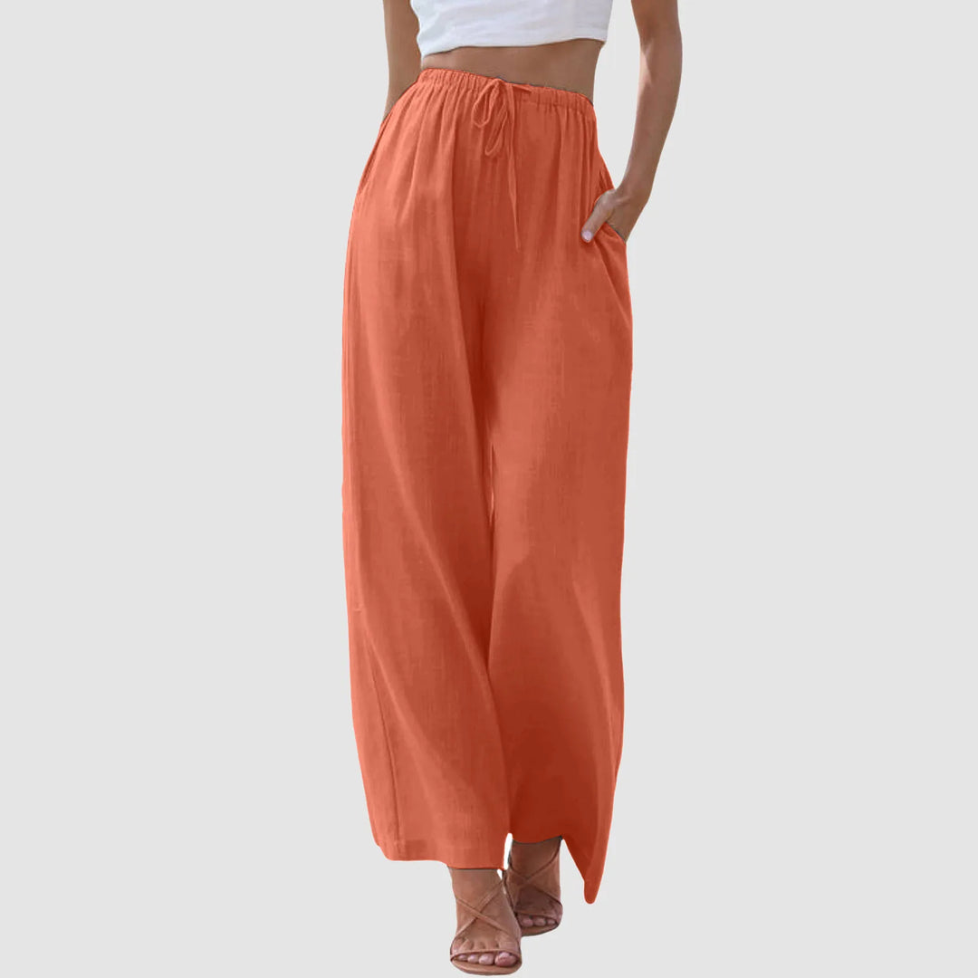 Lefèvre™ Pantalon confort à jambe large et taille haute