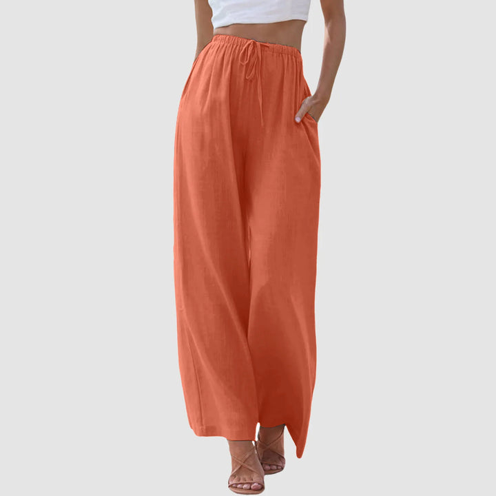 Lefèvre™ Pantalon confort à jambe large et taille haute