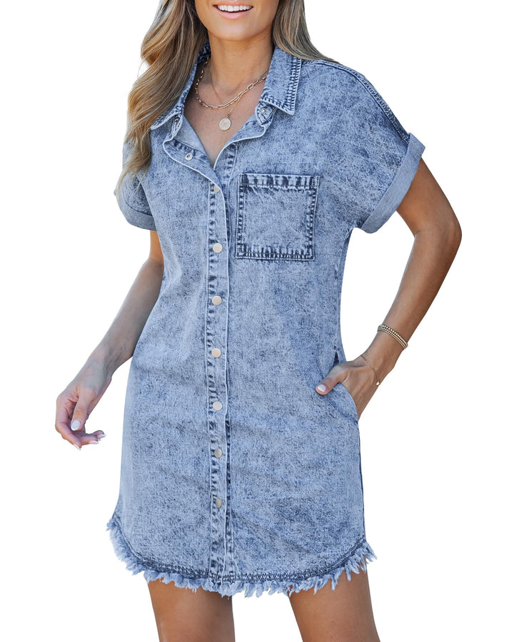 Lefèvre  Robe chemise en jean