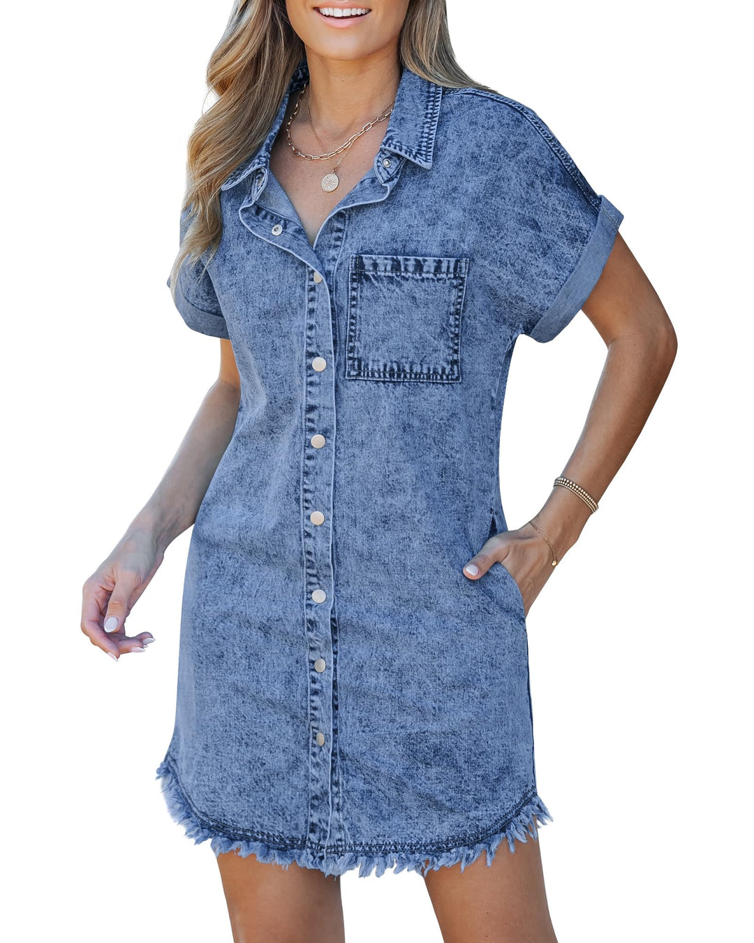 Lefèvre  Robe chemise en jean