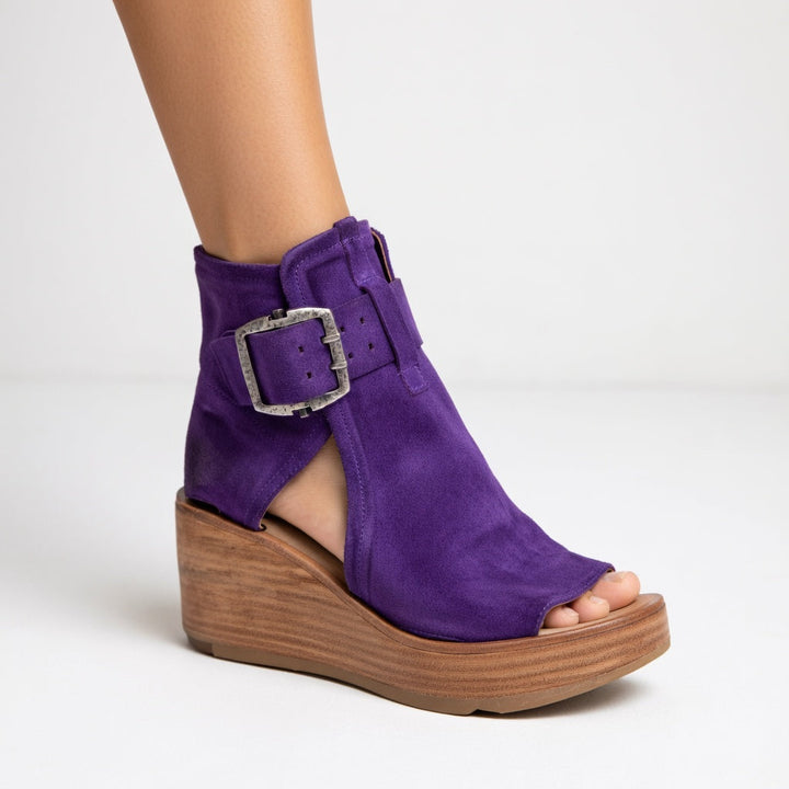 Lefèvre™  Bottines compensées ouvertes style moderne