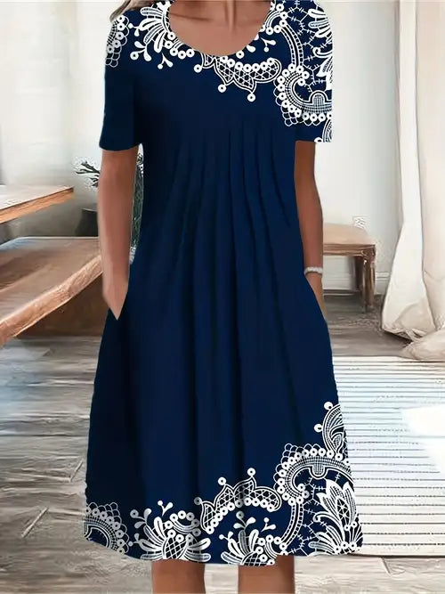 Lefèvre™ Robe Plissée à Motif Floral