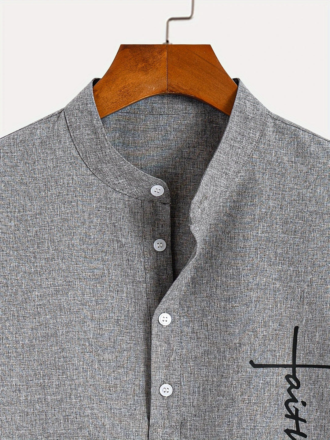 Mike™ Chemise élégante à manches courtes et col montant