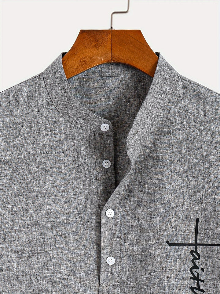 Mike™ Chemise élégante à manches courtes et col montant