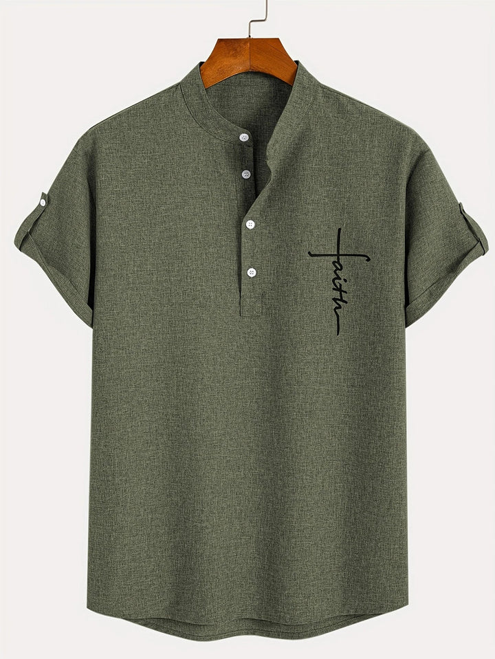 Mike™ Chemise élégante à manches courtes et col montant