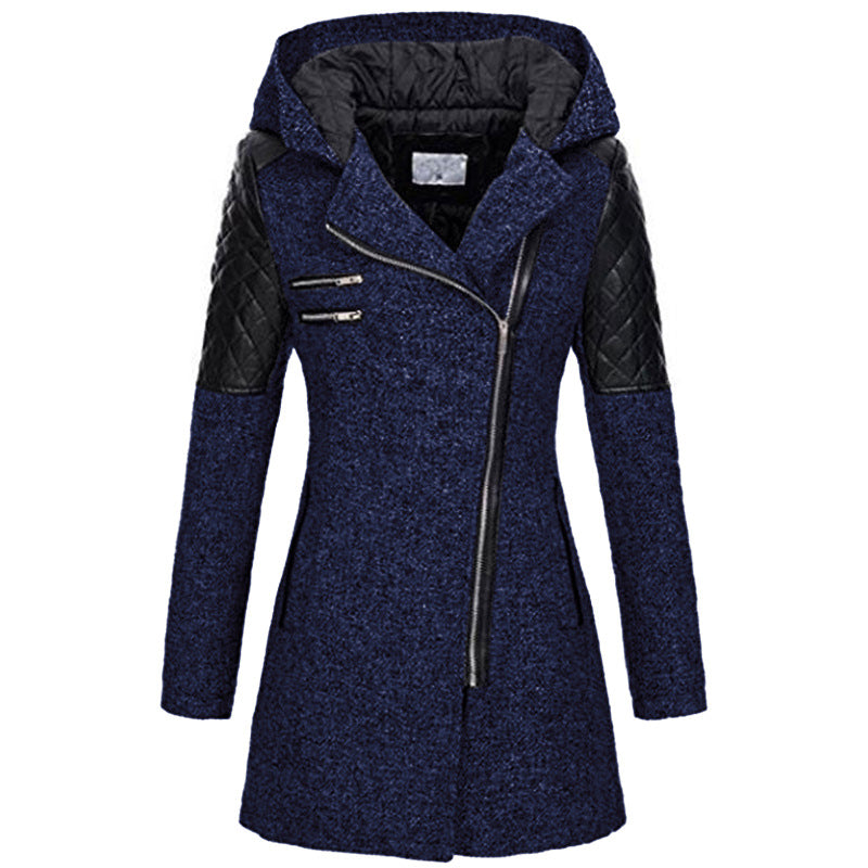 Lefèvre™ Manteau À Capuche Hivernal En Laine Pour Femmes