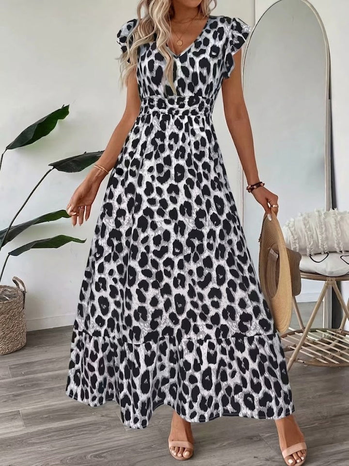 Lefèvre™- Robe maxi baroque avec décolleté en V