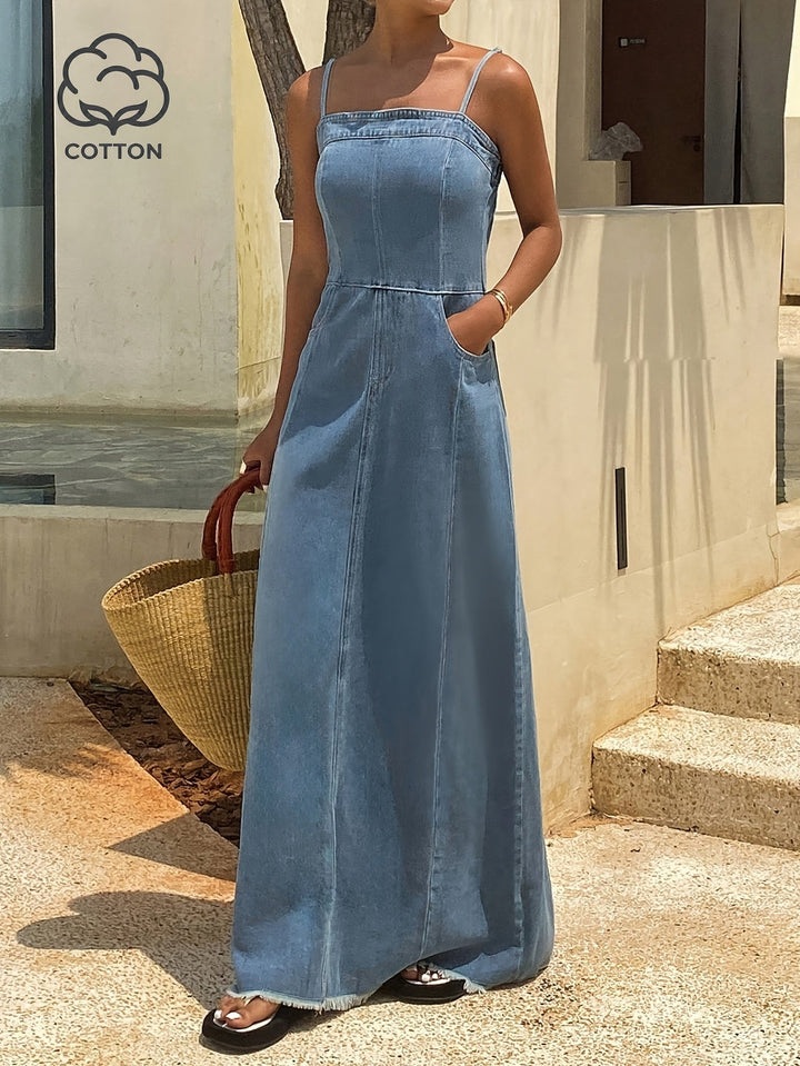 Lefèvre  Robe Maxi en Jean Vintage