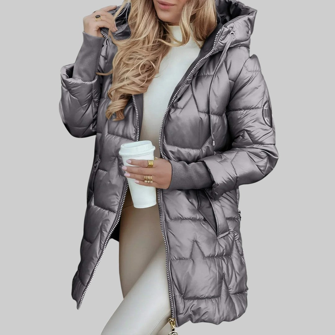 Lefèvre™ Élégant manteau d'automne avec capuche