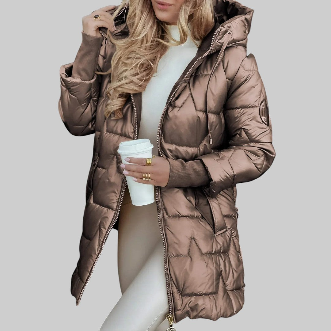 Lefèvre™ Élégant manteau d'automne avec capuche