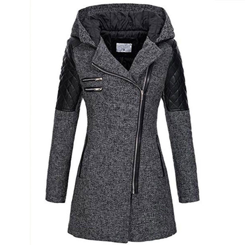 Lefèvre™ Manteau À Capuche Hivernal En Laine Pour Femmes