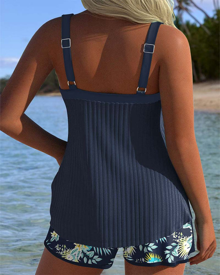 Rocío™ | Tankini rayé avec culotte deux pièces