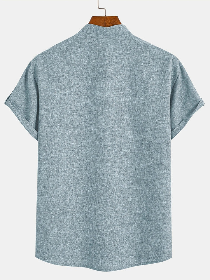Mike™ Chemise élégante à manches courtes et col montant