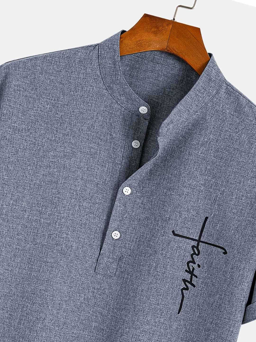 Mike™ Chemise élégante à manches courtes et col montant