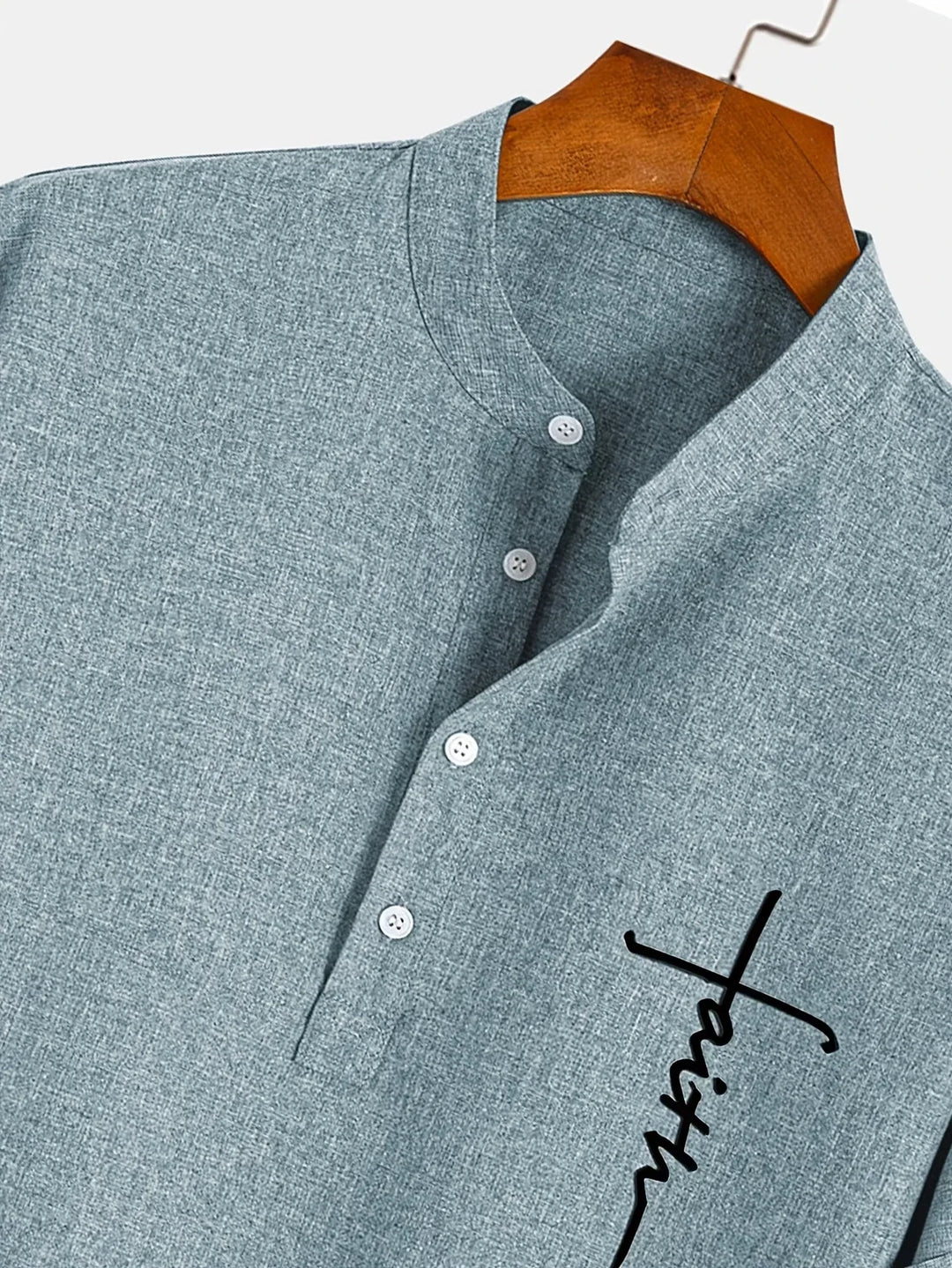 Mike™ Chemise élégante à manches courtes et col montant