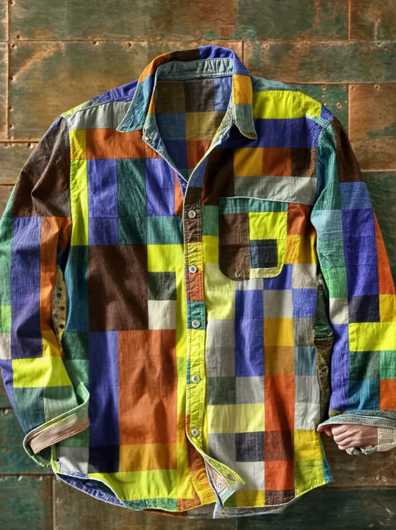Mike™ | Chemise patchwork haut de gamme – Style unique et coupe confortable